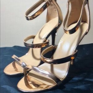 Size 9 Rose Gold Passion Strappy Stilettos